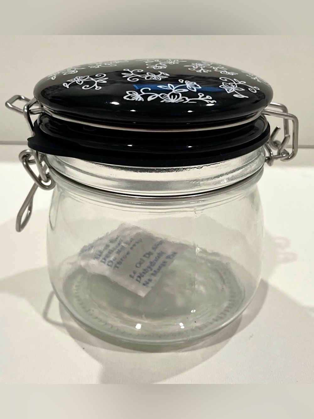 🥳BOGO! Temp-Tations by Tara Small Canister “Black Floral Lace”w Ceramic Lid